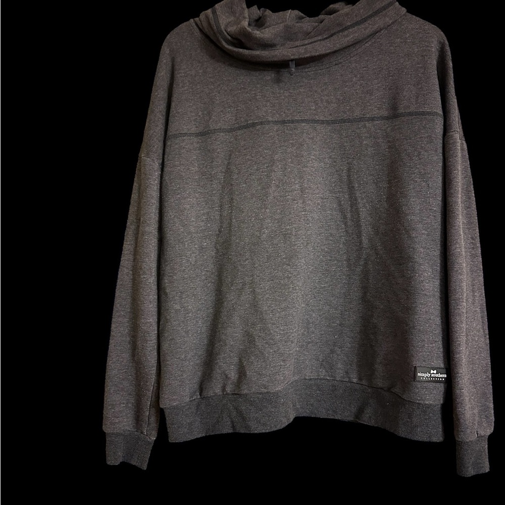 Simply Southern Gray Cowl Neck Sweatshirt